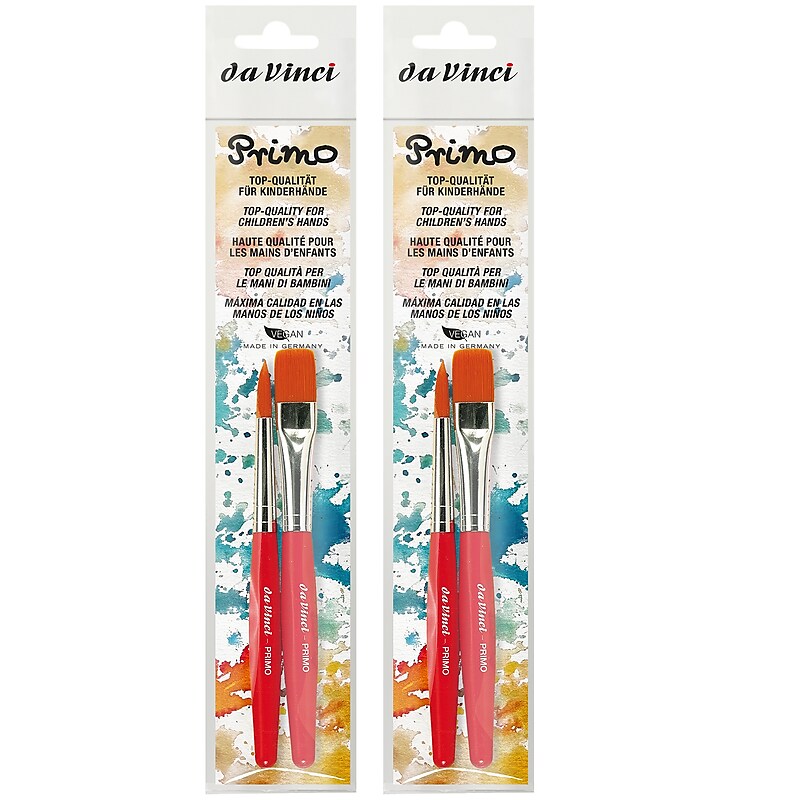 da Vinci PRIMO Tempera Synthetic Bristle Preschool Brushes, 2/Set, 2 Sets/Bundle (DVXVA5019R0-2) image 1