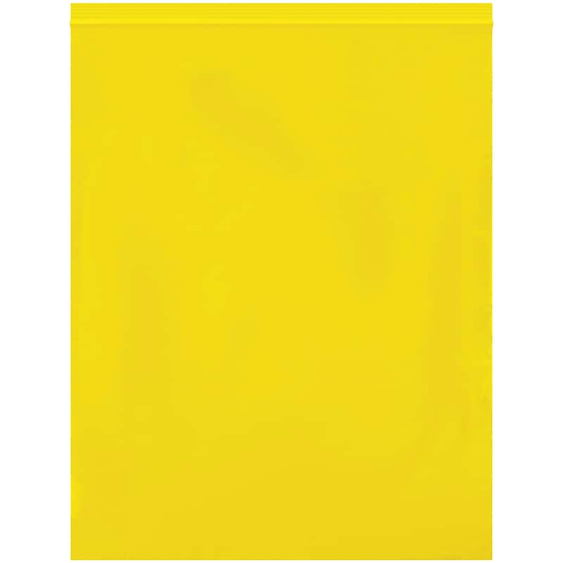 12" x 15" Reclosable Poly Bags, 2 Mil, Yellow, 1000/Carton (PB3670Y) image 1