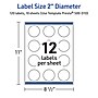 Avery Laser/Inkjet Circle Multipurpose Labels, 2" Dia., White, 120/Pack (S00-D1D)~#|#~1C5C6407-148E-4D7D-97C004A70448185F_sc7