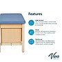 Aristo Wood H-Brace Physician Exam Table with Shelf, 2 Drawer Cabinet, Paper Cutter, Holder, 500lbs. Capacity, Blue~#|#~1C625916-5B15-46A1-84BC1F109AB8C14E_sc7