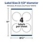 Avery Laser/Inkjet Circle  Waterproof Multipurpose Labels, 3.5"  Dia, White, 100/Pack (94514)~#|#~1C67FEC9-05EC-4AA8-B7F7F0740EF120E0_sc7