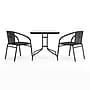 Flash Furniture Lila 28'' Square Table with 2 Rattan Stack Chairs, Black (TLH073SQ037BK2)~#|#~1C6CA472-8CA8-45C8-AA348495B97BC67E_sc7