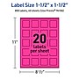 Avery Laser/Inkjet Square Multipurpose Labels, 1.5" x 1.5", Neon Magenta, 800/Pack (94106)~#|#~1C6F6A96-53FC-493A-88D55821E046C3D0_sc7