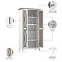 Bush Furniture Key West 66"H Storage Cabinet with 5 Shelves, Shiplap Gray (KWS266G2W-03)~#|#~1C78260B-4F5D-4E01-9EBDC599F4562362_sc7