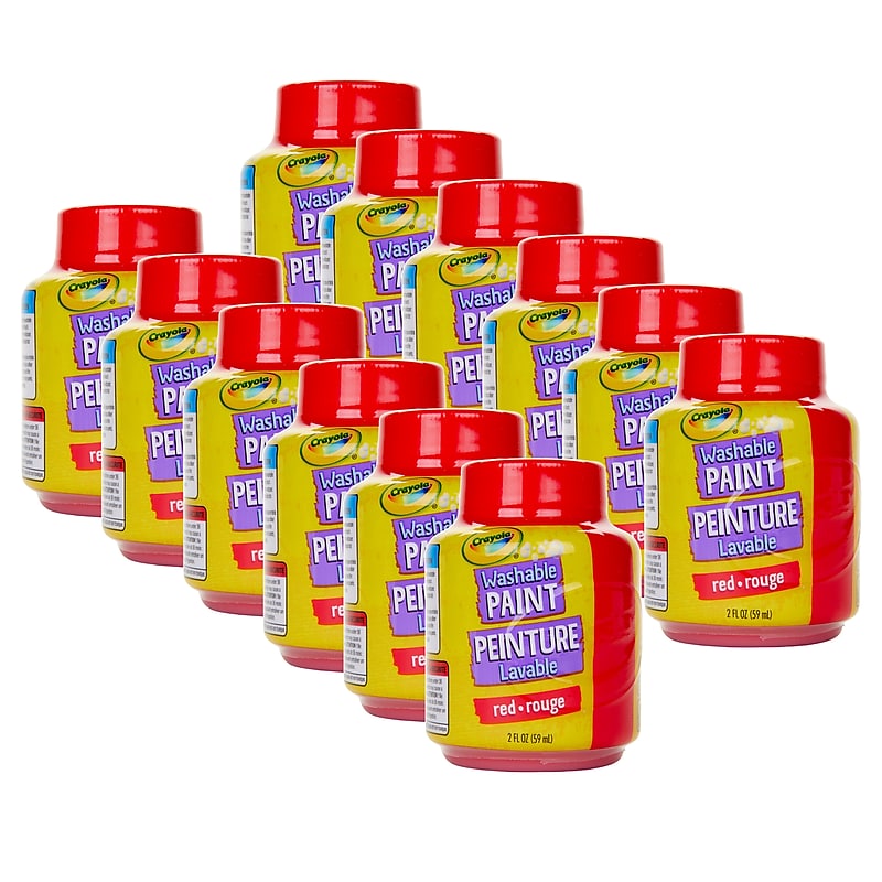 Crayola Washable Kid's Paint, Red, 2 oz., 12/Bundle (BIN542838-12) image 1