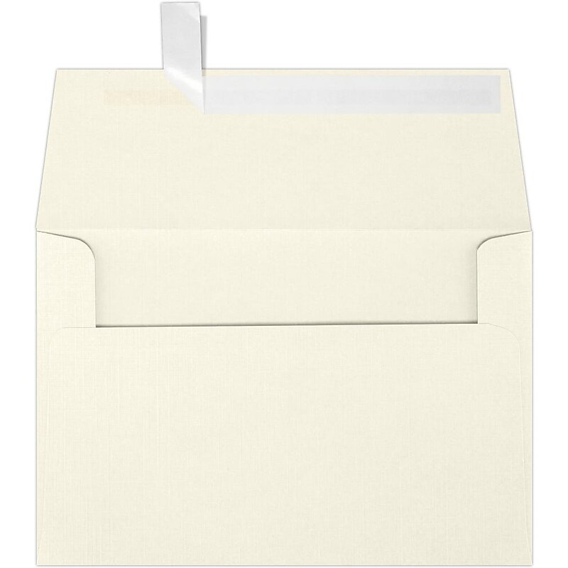 JAM Paper Booklet Envelope 4 1/4" x 6 1/4", Natural Linen, 50/Pack (4872-NLI-50) image 1