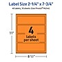 Avery Laser/Inkjet Multipurpose Rectangle Labels, 2.25" x 7.75", Bright Orange, 40/Pack (94244)~#|#~1C87A49F-9587-4BB7-89548187F634378E_sc7