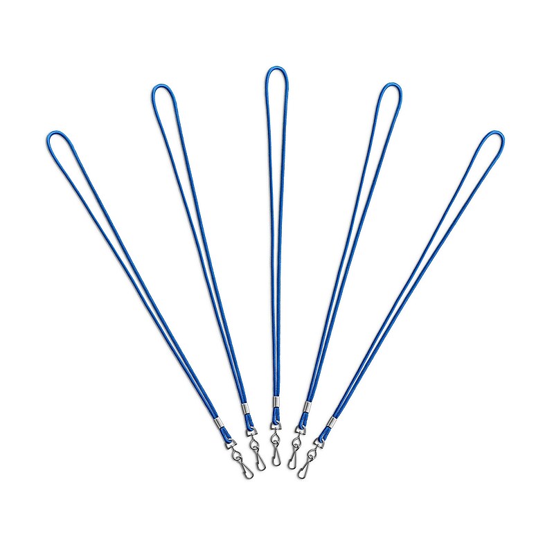 Staples Lanyards with Swivel Clip, 36" Length, Nylon, Blue, 5/Pack (20228-US) image 1
