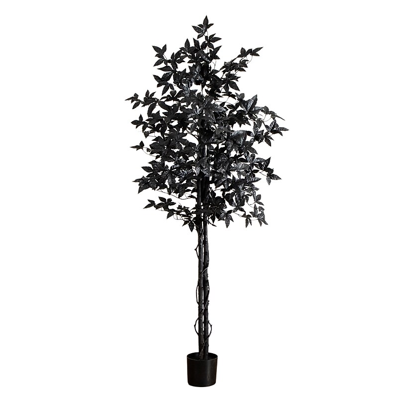 Nearly Natural Artificial Halloween Black Maple Tree, 6' (T5157) image 1