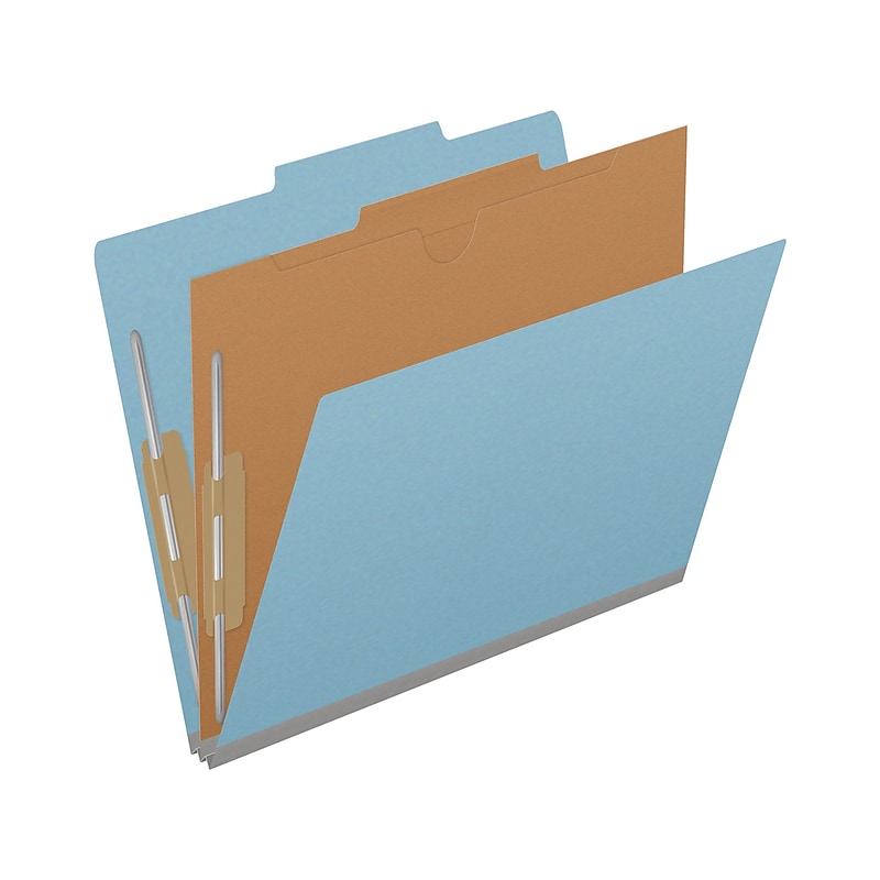 Medical Arts Press Pressboard Classification Folder, 1-Divider, 2" Expansion, Letter Size, Blue, 10/Box (DV-T42-14-3BLU-PKT) image 1