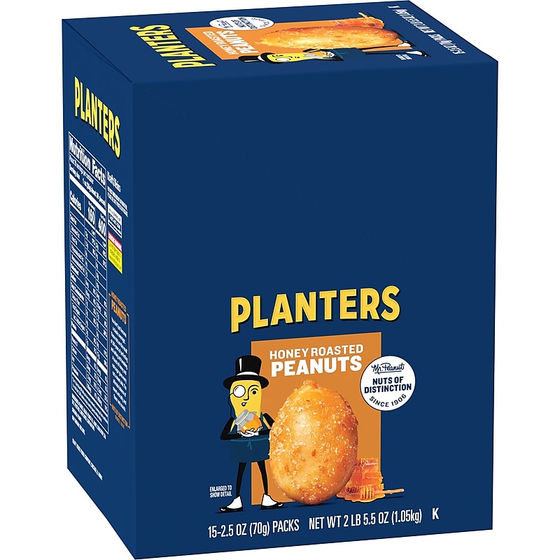 Planters Honey Roasted Peanuts, 2.5 oz., 15 Bags/Pack (GEN01652) image 1