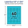 Avery Printable Rectangle Multipurpose Labels, 0.5" x 1.75", Bright Blue, 2400/Pack (94204)~#|#~1C9A3EEB-34A1-4BD9-AF3167994E33D2ED_sc7