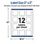 Avery Laser/Inkjet Square Multipurpose Labels, 2" x 2", White, 120/Pack (S00DM2)~#|#~1C9D48D6-AE20-4FC9-BBF5B75F3E8B383C_sc7