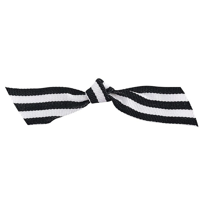 JAM Paper Grosgrain Bows, Black and White Stripe Flair, 100/Pack (52640349313) image 1