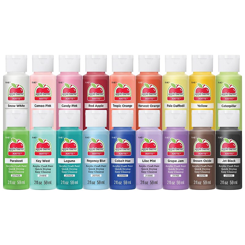Apple Barrel Acrylic Paint Set, 2oz., Trend Colors, 18-Piece Set (APPPROMOTCK) image 1