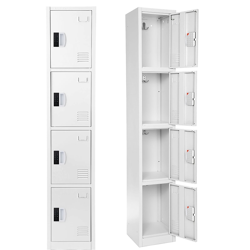AdirOffice 72"H 4-Tier White Storage Locker (ADI629-204-WHI-DL) image 1