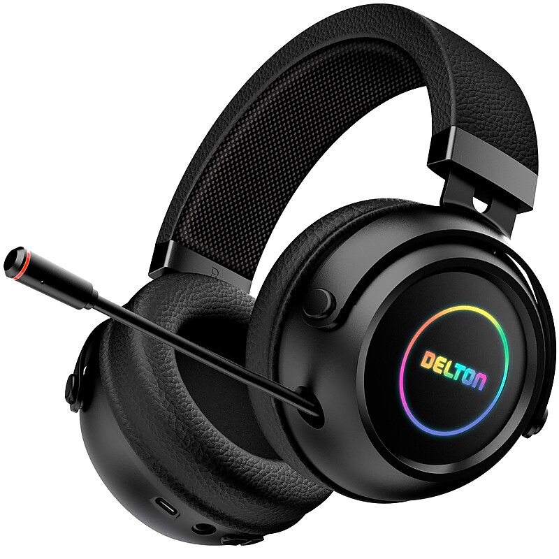 Delton G520 Wireless Noise Canceling Bluetooth Stereo Business/Gaming Over-the-Ear Computer Headset, Black (DBHG520) image 1
