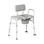 Medline Guardian Combination Transfer Bench and Commode, Padded Backrest, Aluminum Frame, 400 lb Capacity, (G3-101KBPX1)~#|#~1CAD1F5E-6F85-410E-8469ED1A7A82FD56_sc7