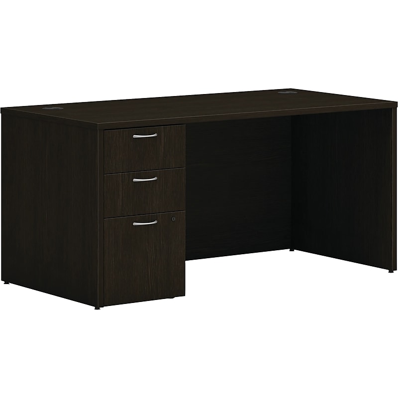 HON Mod 60"W Single-Pedestal Desk, Java Oak (HLPLDS60PSJA1) image 1