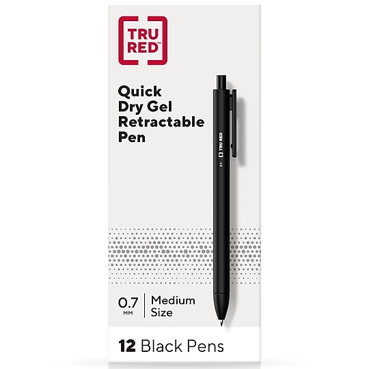 TRU RED Retractable Gel Pens, Medium Point 0.7mm, Black Ink, 12 Pack – Quick‑Dry Pens for No‑Smear Notes & Office Writing~#|#~1CB58FC9-591B-4364-BC203AB78CDFE6EA_sc7