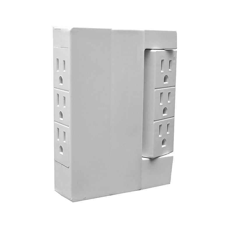 GoGreen Power 6 Outlet Swivel Wall Tap Adapter, White (GG-16000TSW) image 1