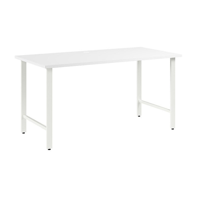 Bush Business Furniture Hustle 60"W Computer Desk with Metal Legs, White (HUD160WH) image 1