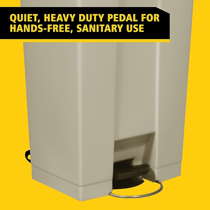 Rubbermaid Fire-Safe Step-On Trash Can, 23 Gallons, Beige