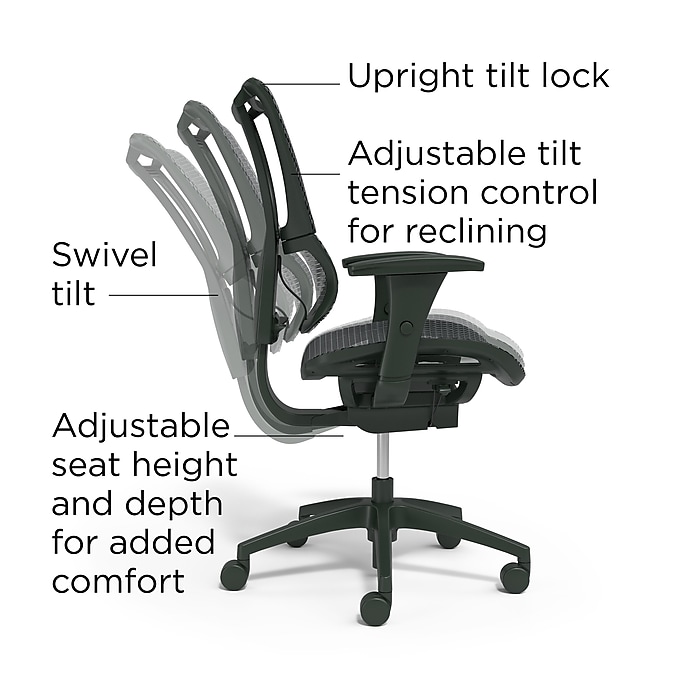 Workplace2.0 Lawton Ergonomic Mesh Swivel Task Chair, Black Workplace2.0 Lawton Ergonomic Mesh Swivel Task Chair, Black