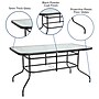 Flash Furniture Tory Rectangular Tempered Glass and Metal Table with Umbrella Hole (TLH089)~#|#~1CC4E3A6-2B95-4B2B-838E326FC8991599_sc7