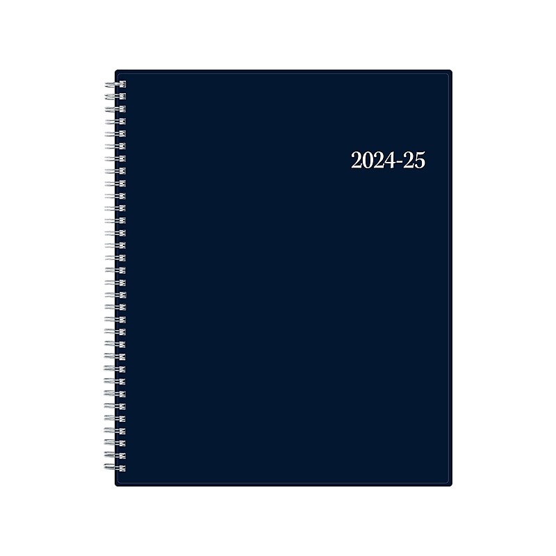 2024-2025 Blue Sky Collegiate Navy 8.5" x 11" Academic Weekly & Monthly Planner, Plastic Cover, Navy (148672-A25) image 1