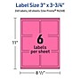 Avery Laser/Inkjet Rectangle Multipurpose Labels, 3" x 3.75", Bright Pink, 240/Pack (94248)~#|#~1CD253BF-AE2A-483A-9C58686CEF6131D3_sc7