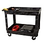 Rubbermaid 2-Shelf Plastic/Poly Mobile Utility Cart with Swivel Wheels, Black (FG9T6700BLA)~#|#~1CD8D3EC-3157-43CF-8CD763519ADF5BC1_sc7