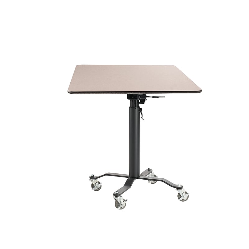 NPS PCT Series Premium Plus Café Table, 36" x 36", Adjustable Height, Black/Grey Nebula (PCT336PBTMGY) image 1