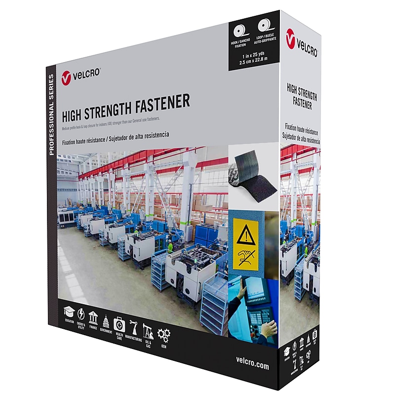 Velcro® Professional Series High Strength Hook and Loop Roll Fastener, 1" x 75', Black (31306) image 1