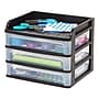 Iris Medium 3-Drawer Desktop Storage, Plastic, Black/Clear (150181)~#|#~1CF22ACD-2948-4B4F-91190795E2DC0EB9_sc7
