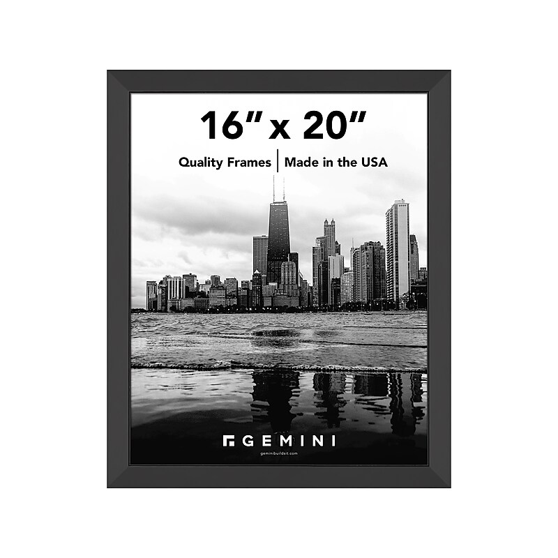 Gemini 16" x 20" Wood Picture Frame, Matte Black (GBLACK 10) image 1