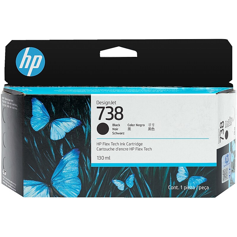 HP 738 Black Standard Yield Ink Cartridge (498N4A) image 1