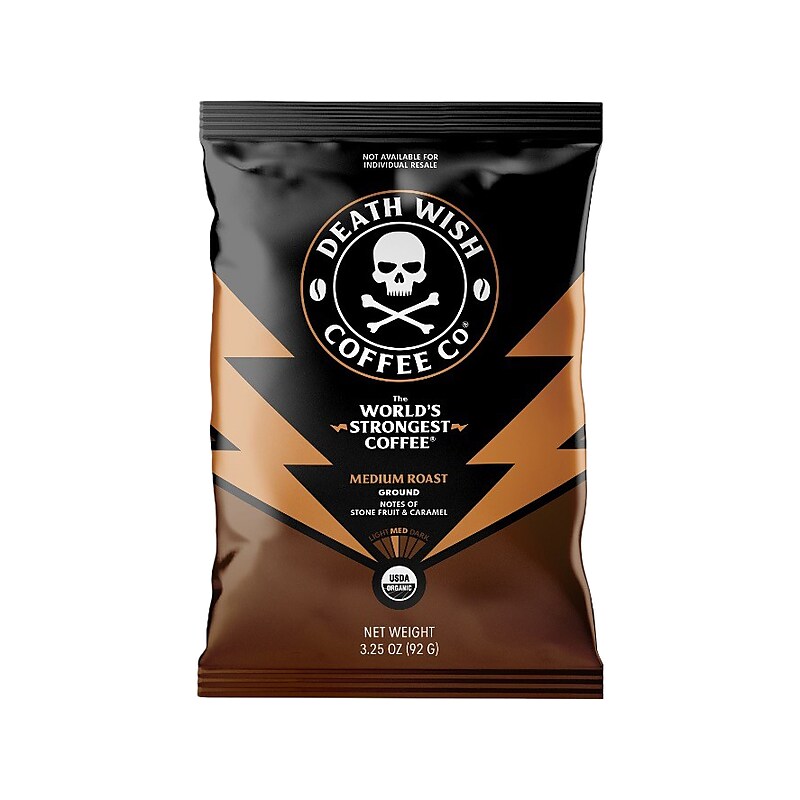 Death Wish Coffee Co. Coffee Frac Pack, Medium Roast, 3.25 oz., 25/Carton (PGMDRS325) image 1