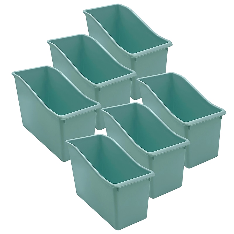 Teacher Created Resources Plastic Book Bin, 5.50" x 11.38" x 7.50", Calming Blue, 6/Bundle (TCR20977-6) image 1