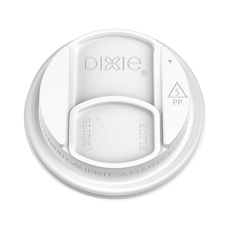 Dixie Reclosable Polypropylene Hot Cup Lid, 10/12/16/20 oz. Cup, White, 1000/Carton (DSL9542) image 1