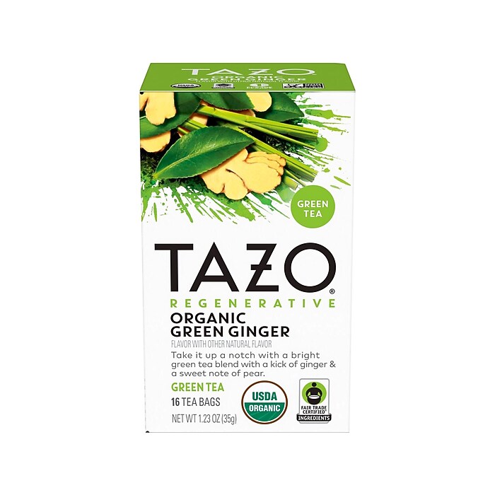 Tazo Green Ginger Green Tea Bags, 16/Box (10794522003560) | Staples