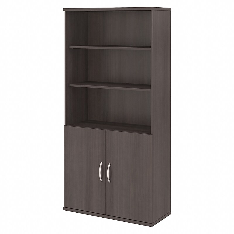 Bush Business Furniture Studio C 73"H 5-Shelf Bookcase with Adjustable Shelves, Storm Gray Laminated Wood (STC015SG) image 1