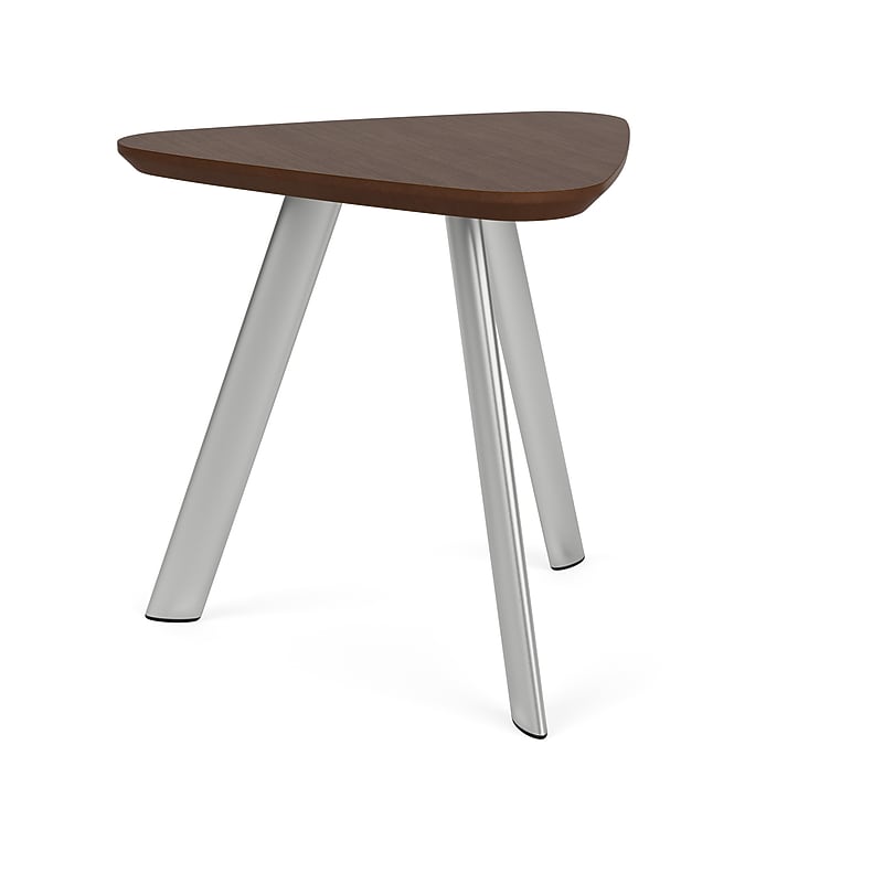 Lesro Willow 20"W x 20"D Laminate End Table, Riftwood Walnut/Silver (WL0520.SSV.TRW) image 1