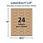 Avery Laser/Inkjet Multipurpose Oval Labels, 2" Dia, Kraft Brown, 360/Pack (94053)~#|#~1D0C3168-F924-4F57-ACB1C033A76B376E_sc7