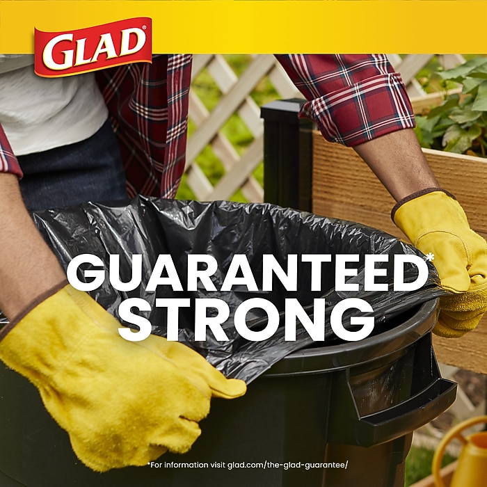 Glad Quick-Tie 39 Gallon Lawn & Leaf Bag, Black, 12 Total Bags