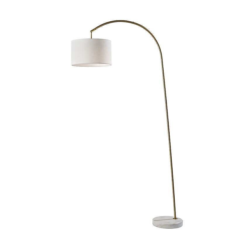 Adesso Chrystie 83.5"H Antique Brass Floor Lamp with Drum Shade (4053-21) image 1
