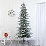 Nearly Natural 7.5-ft Slim Flocked Nova Scotia Spruce Artificial Christmas Tree with 450 Warm White LED Lights (T1856)~#|#~1D171754-466D-4444-B25840B55B79DAF6_sc7