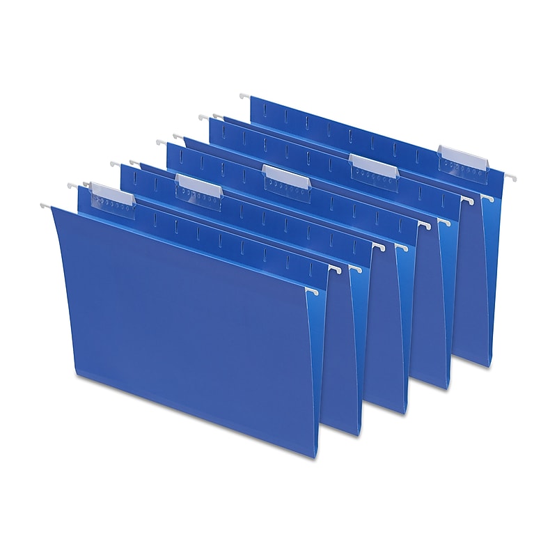 Staples® Hanging File Folders, 1/5-Cut Tab, Letter Size, Blue, 25/Box (ST163501-CC) image 1