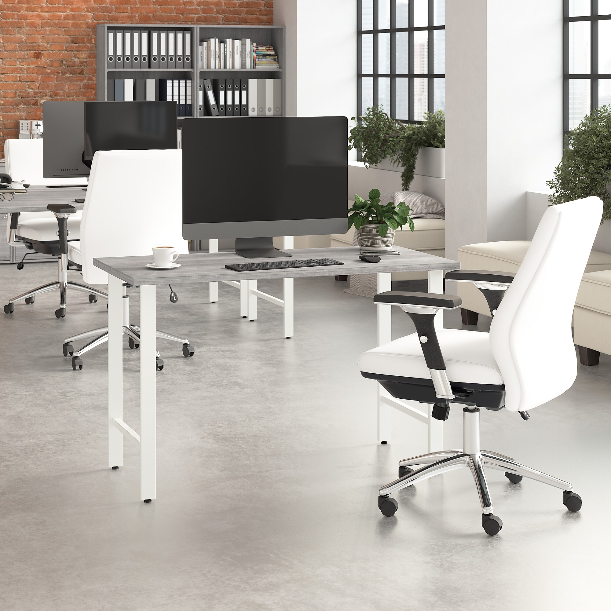 Bush Business Furniture Hustle 48W x 24D Computer Desk with Metal Legs, Platinum Gray (HUD148PG) Sansujyuku sansujyuku.com