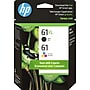 HP 61 Black High Yield and Tri-Color Standard Yield Ink Cartridge, 2/Pack (CZ138FN#140)~#|#~1D224542-D5A7-4401-87C8264EBE64E9D0_sc7